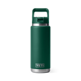 Yeti Rambler 26oz Bottle With Straw Cap - Black Forest Green