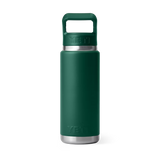 Yeti Rambler 26oz Bottle With Straw Cap - Black Forest Green