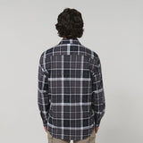 Hard Yakka Check Shirt Full Button Charcoal