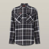 Hard Yakka Check Shirt 1/2 Button Charcoal
