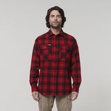 Hard Yakka Check Shirt Full Button Red