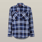 Hard Yakka Check Shirt 1/2 Button Blue