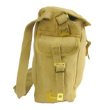 Cotton Canvas Webbing Shoulder Bag Khaki WH3