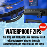 AOS Marine Drop Net Backpack Marron & Crab Net Bag, Waterproof Zips