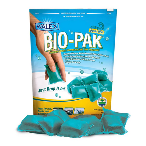 Walex Bio-Pak Express Toilet Deodorizer & Waste Digester Pods - Ocean Mist 15 Pk
