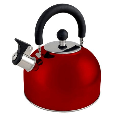 Wildtrak 2.5L Whistling Kettle - Stainless Steel Red