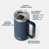 Yeti 24oz Rambler Mug Ceramic Lined Navy