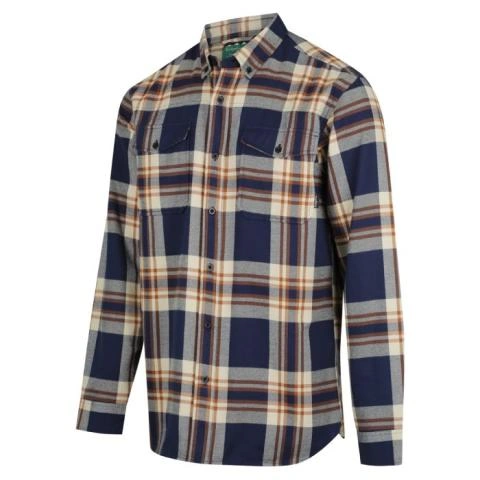 Ridgeline Organic Check Shirt Navy/Brown