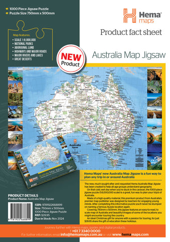 Hema Maps Australia Map 1000pc Jigsaw Puzzle