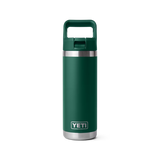 Yeti 18oz Rambler with Straw Cap -Black Forest Green (532ml)