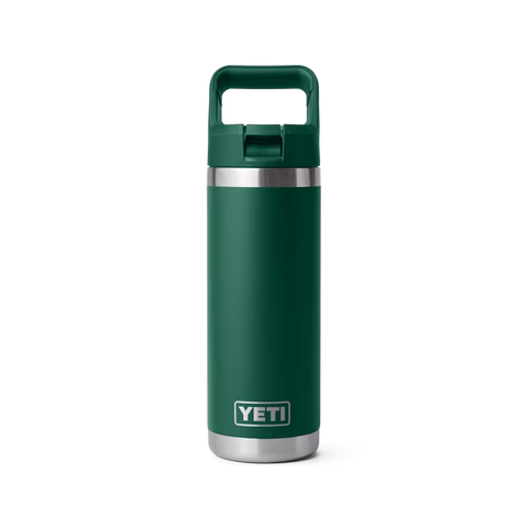 Yeti 18oz Rambler with Straw Cap -Black Forest Green (532ml)