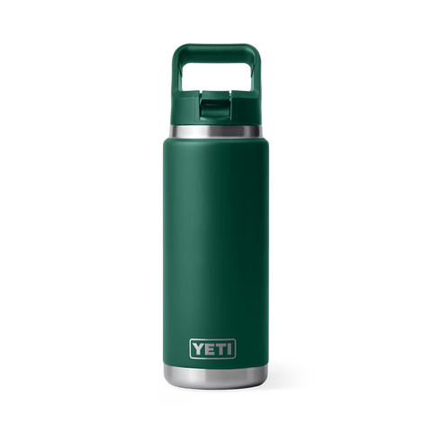 Yeti Rambler 26oz Bottle With Straw Cap - Black Forest Green