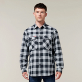 Hard Yakka Full Button Checked Shirt Smoke
