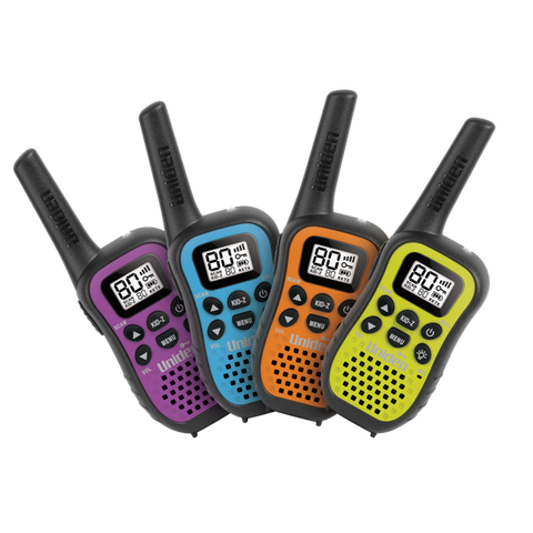Uniden 80 Channel UHF CB Handheld Radio (Walkie-Talkie) with Kid Zone 4 Colour Pack
