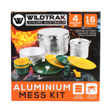 Wildtrak 4 Person - 16 Piece Aluminium Mess Kit, Lightweight and Compact