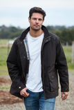 Burke & Wills Mens Oilskin River Jacket Brown