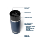 Yeti 12oz Rambler Travel Bottle with Commuter Cap Tropical Pink