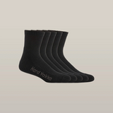 Hard Yakka 5PK Core Cotton Rich Padded Qtr Crew Sock 7-12