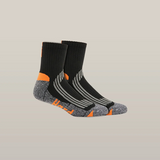 Hard Yakka 2Pk Coolmax Crew Sock Blk/Grey/Orange 7-12