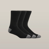 Hard Yakka 3PK Core Bamboo Rich Padded Crew Sock Grey 7-12