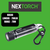 Nextorch S-Series Compact Keychain Light Rechargeable, Pocket/Cap Clip, Multi-Function, White/Red/Blue/UV LED, 6 Modes Overall