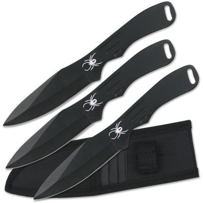 Perfect Point Black Spider Throwing Knife Set