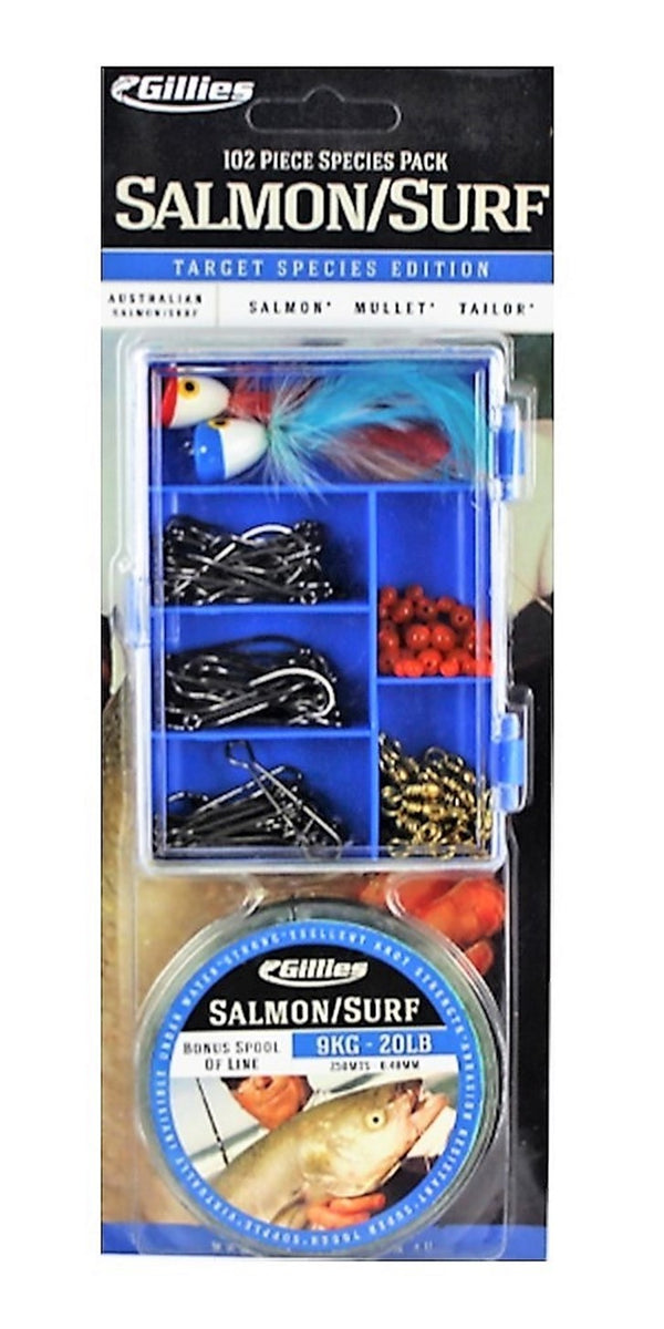 Gilles Salmon/Surf 102pc Tackle Pack – Getaway Outdoors Kelmscott